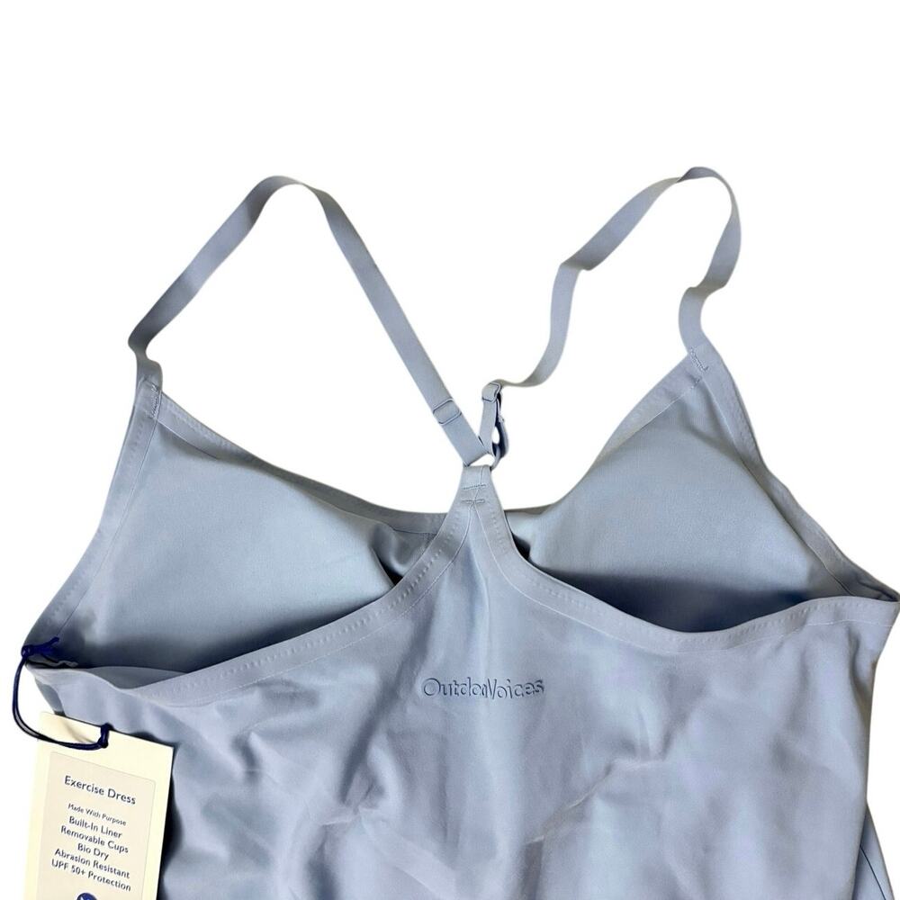 Outdoor Voices Exercise Dress Sz XS Built-In Shorts and Bra NWT blue black green - Picture 9 of 13